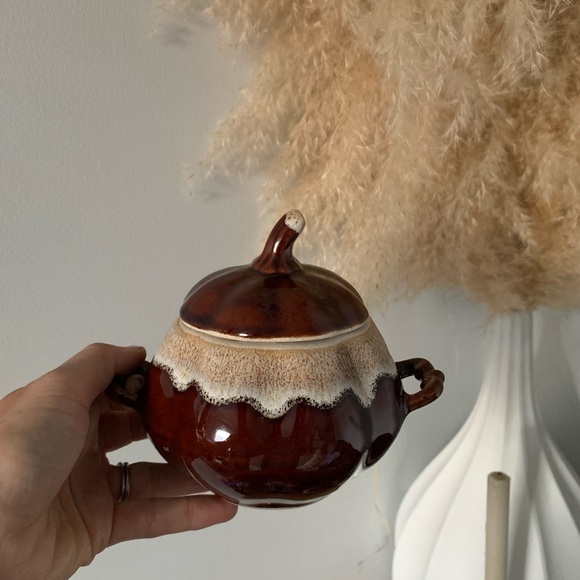 Set of 3 Brown pumpkins home decor or for dinner use oven safe dining fall - Picture 2 of 8